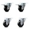 Service Caster 3.5 Inch Hard Rubber Wheel Swivel Top Plate Caster Total Lock Brakes SCC, 2PK SCC-TTL20S3514-HRS-2-S-2 - alternate 1